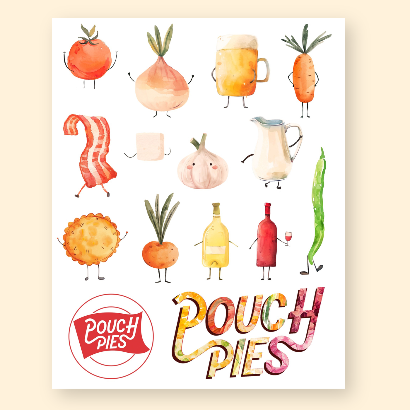 Pouch Pies Sticker Pack