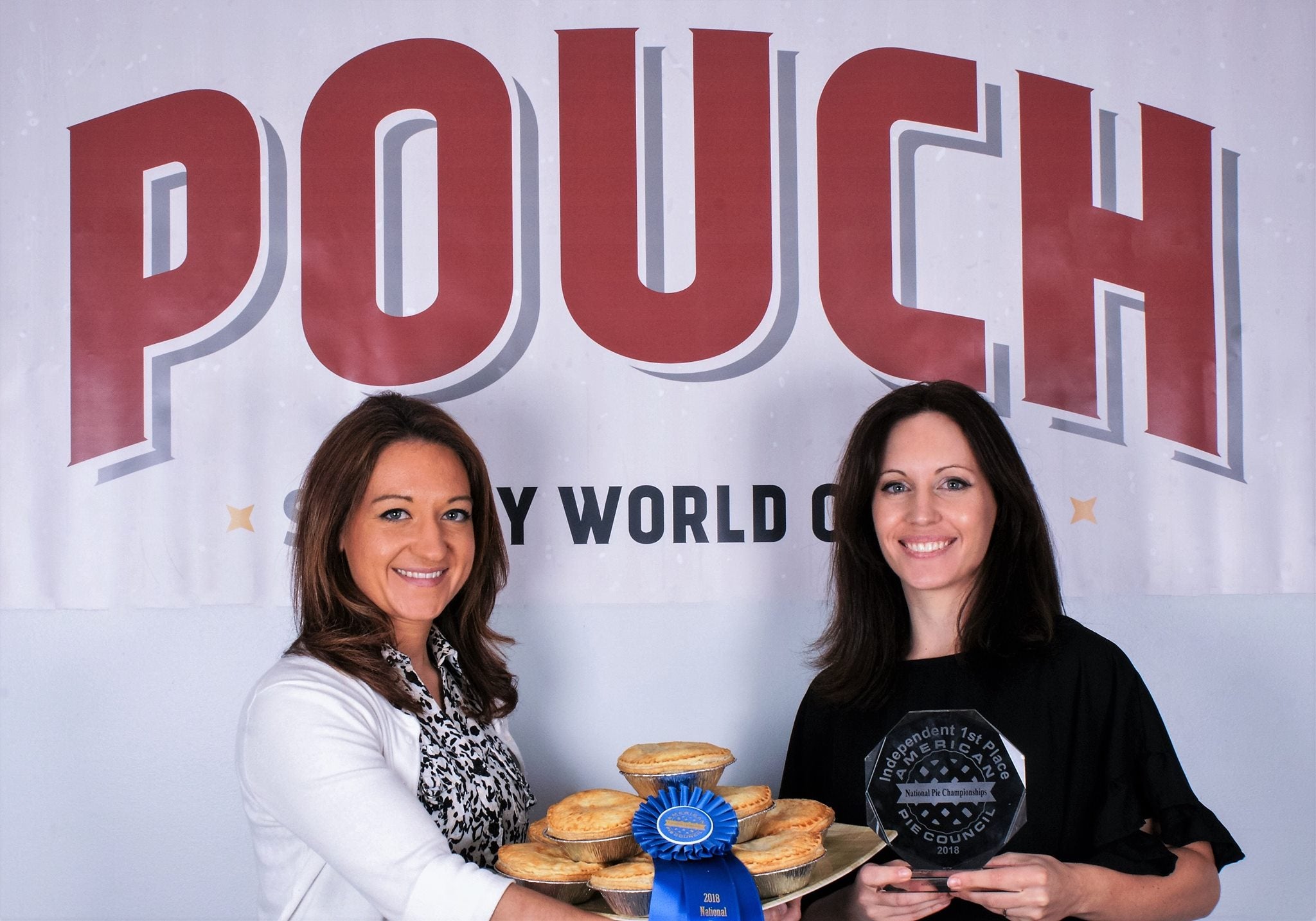 Pouch Pies founders with their National Pie Championship award